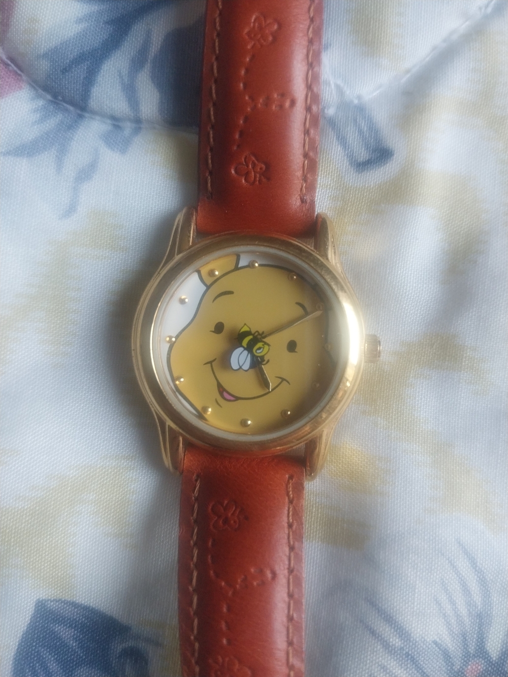 Vintage Seiko SII Winnie The Pooh Face Watch Rotating Bee On Nose New Battery